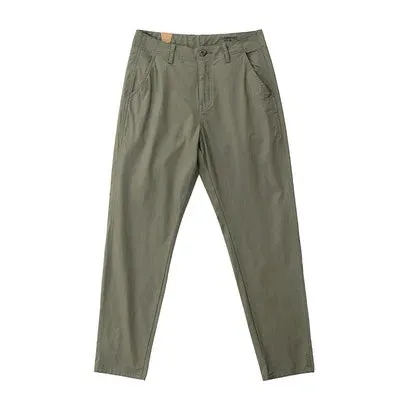 Washed Retro Lightweight Chino Pants - Men's Fashion Slim Straight Casual Trousers