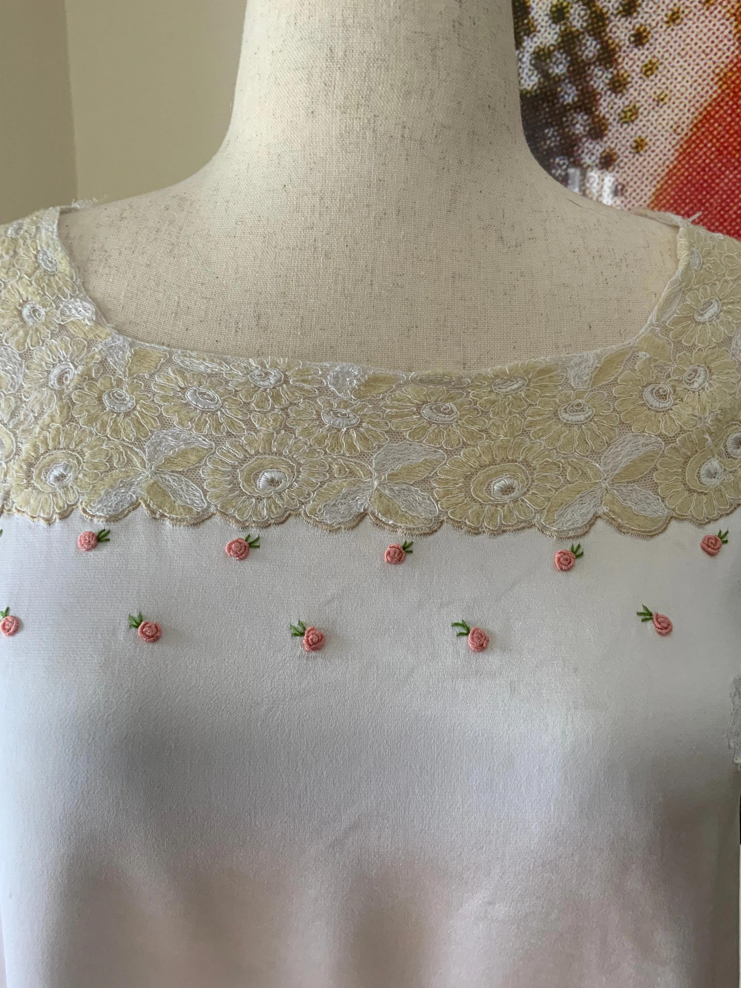 White Satin Dress - 20s - 20J