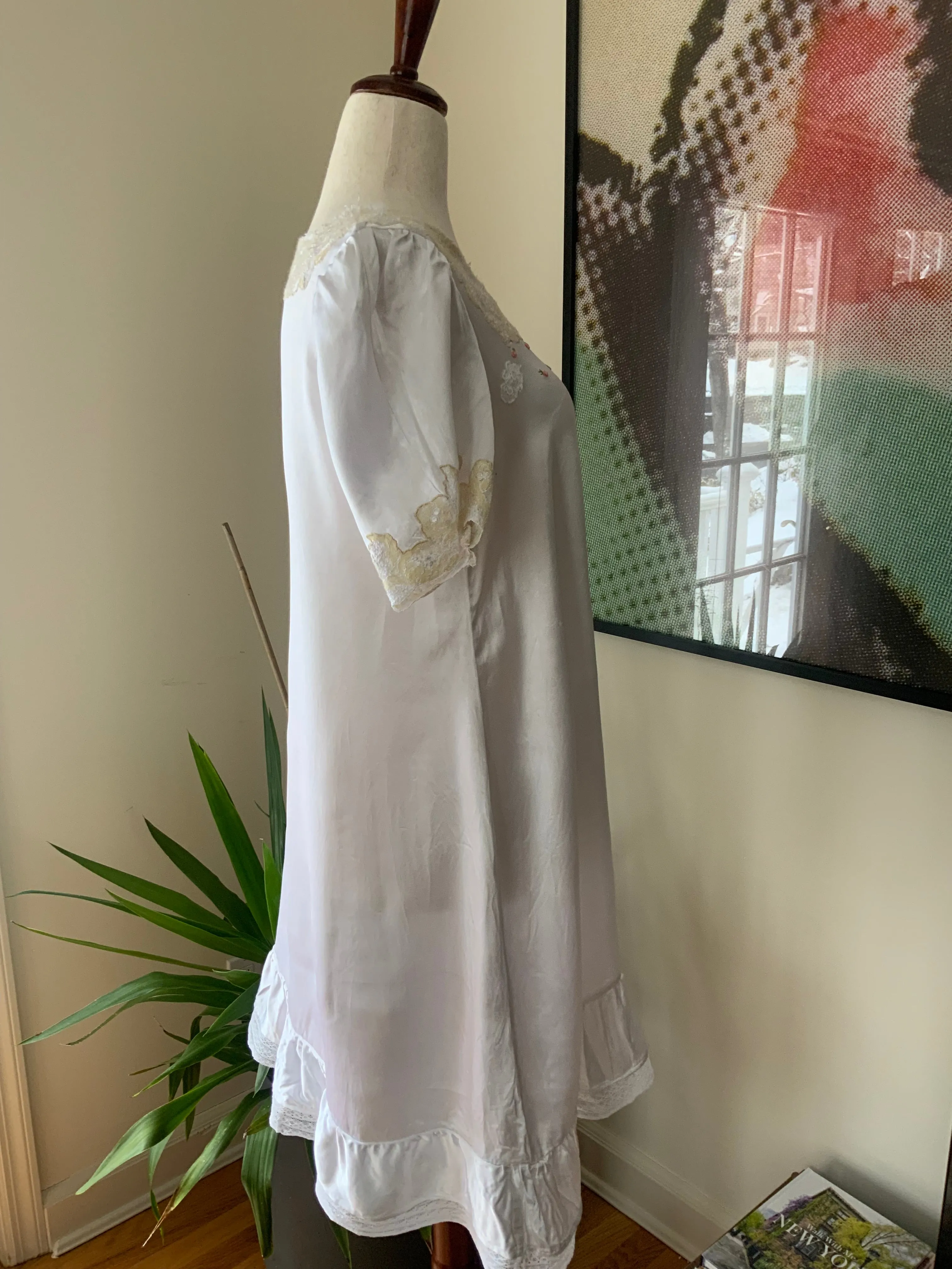White Satin Dress - 20s - 20J