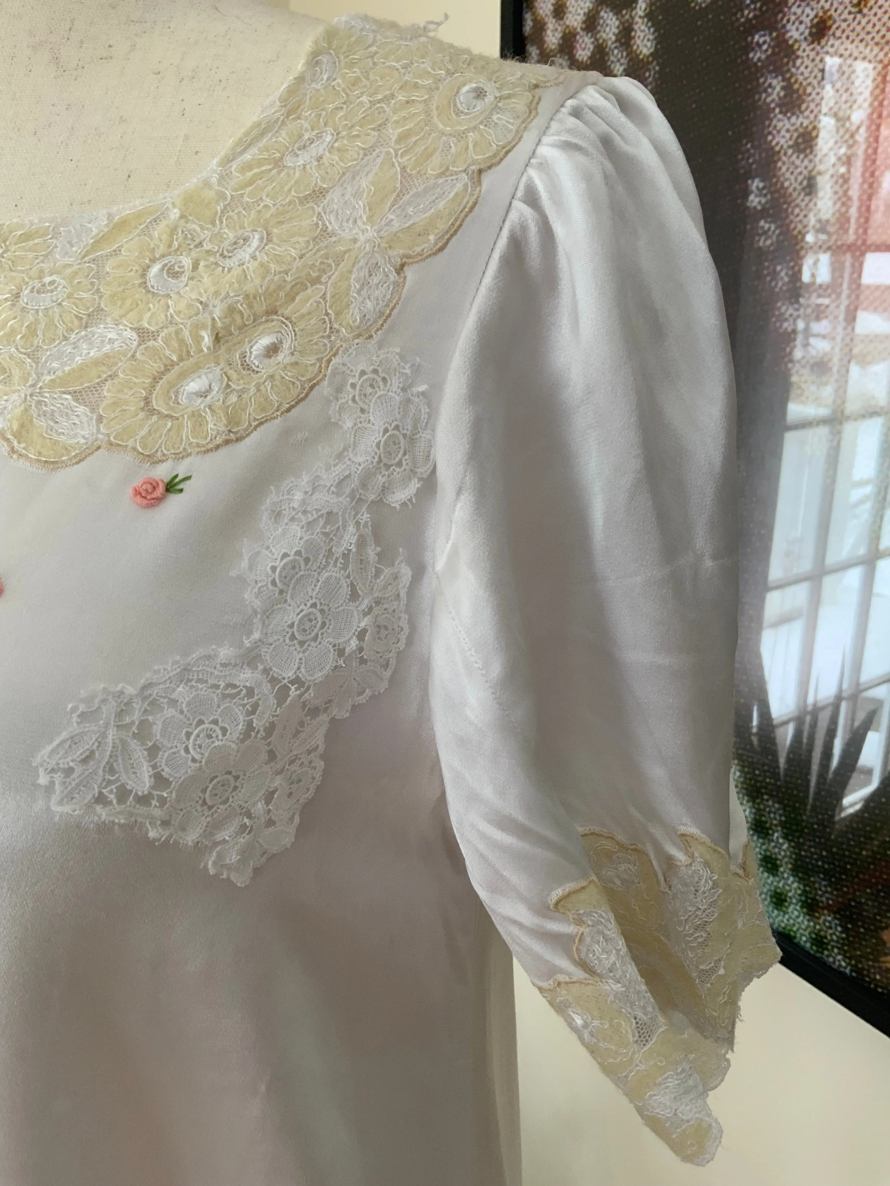 White Satin Dress - 20s - 20J