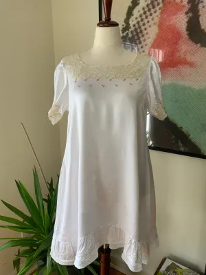 White Satin Dress - 20s - 20J