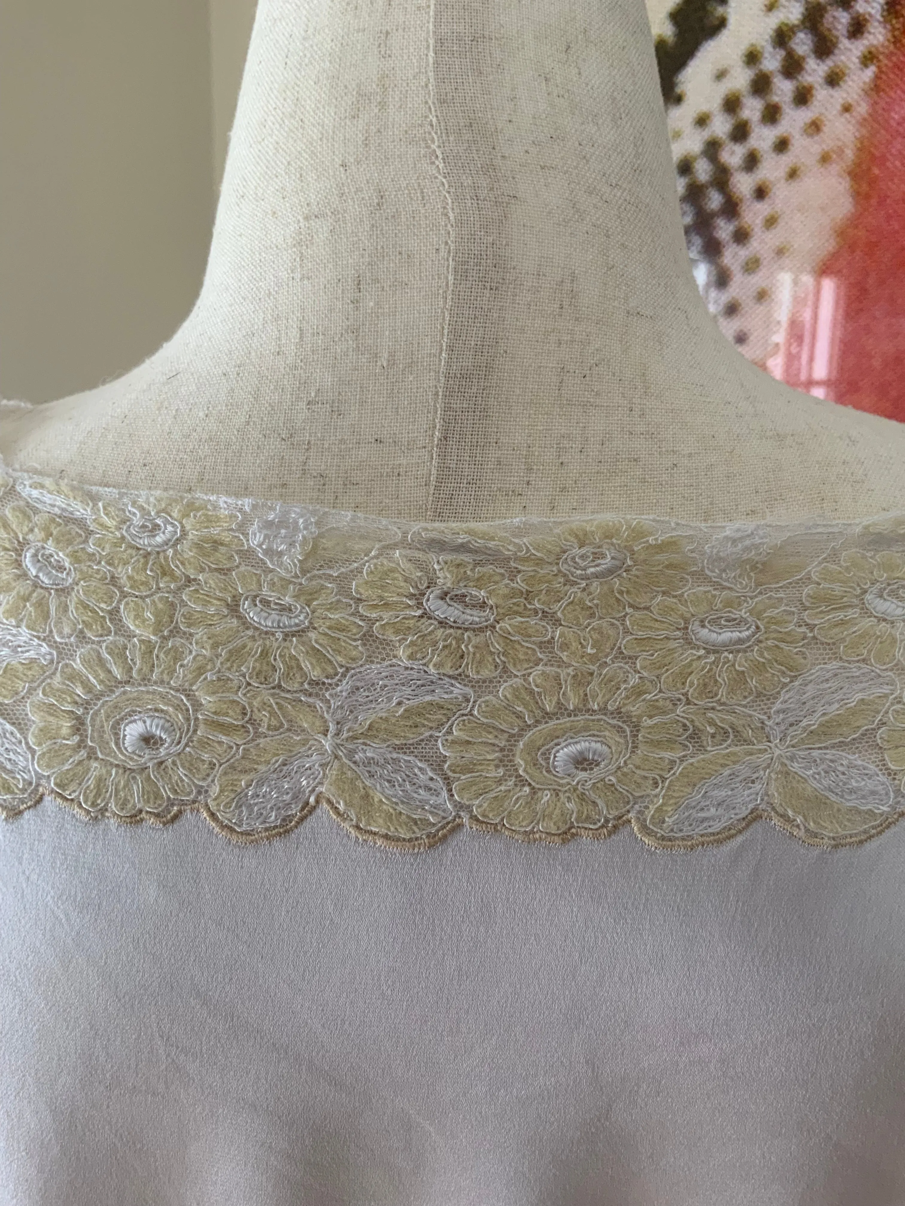 White Satin Dress - 20s - 20J