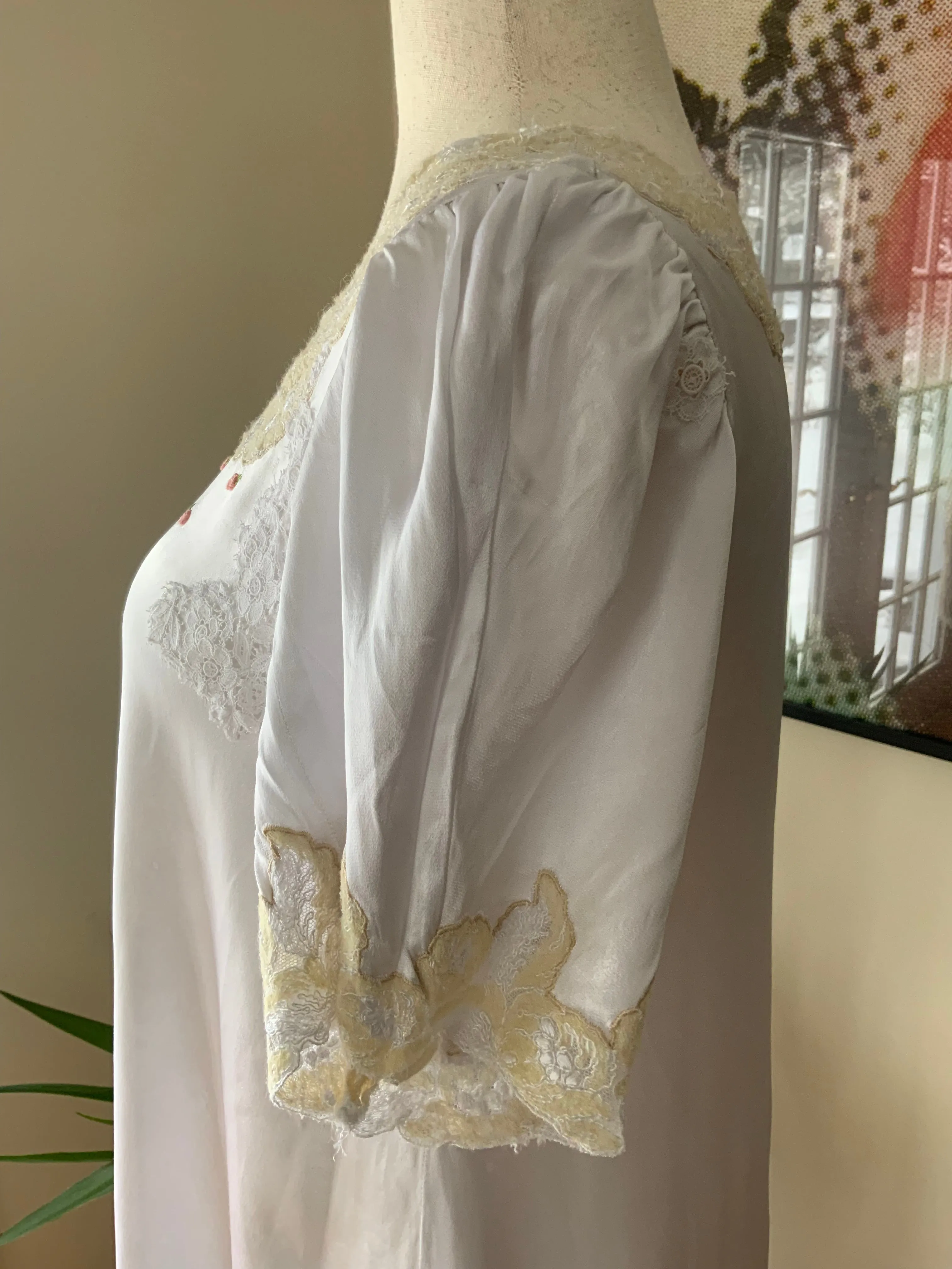 White Satin Dress - 20s - 20J