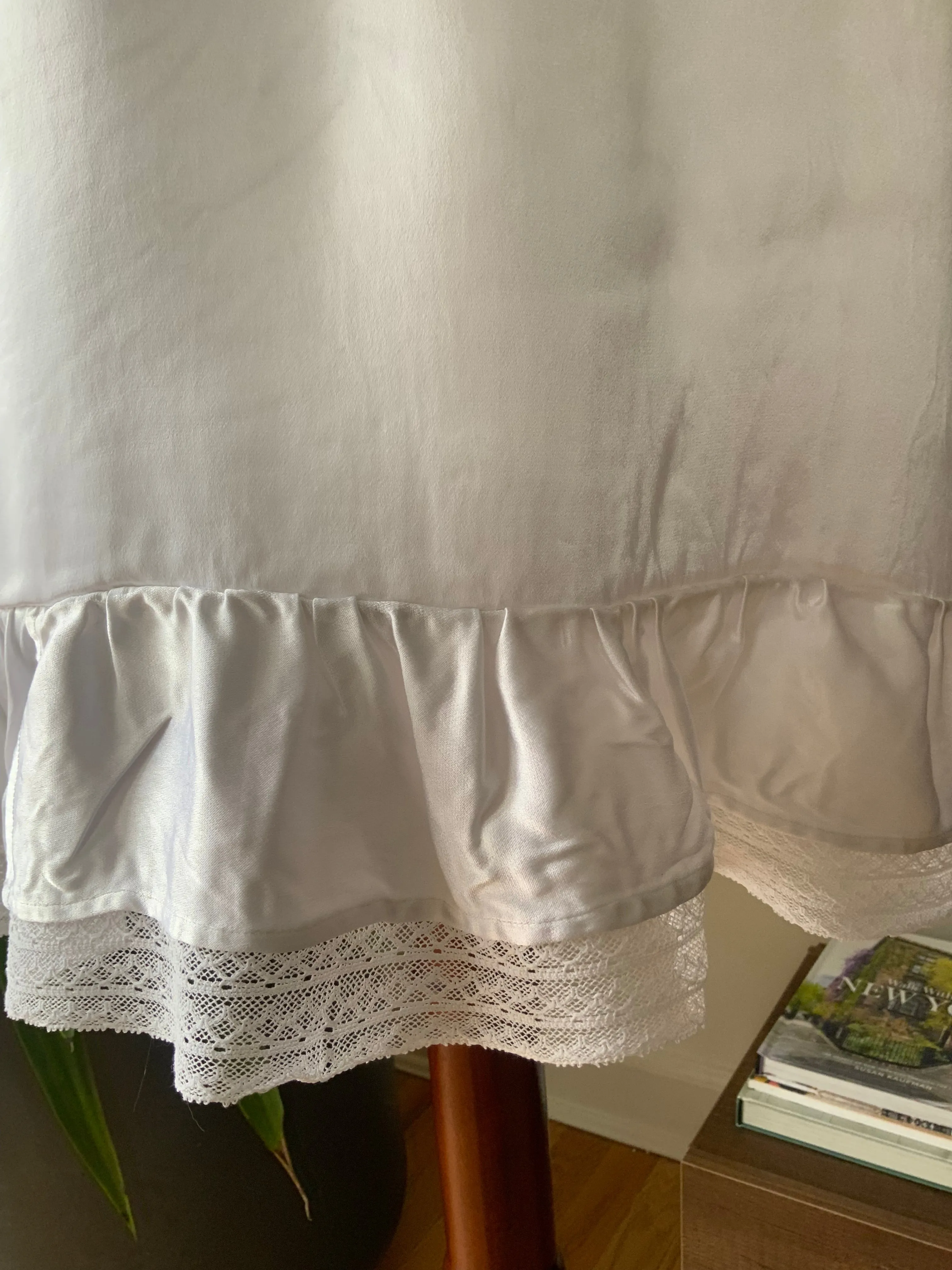 White Satin Dress - 20s - 20J