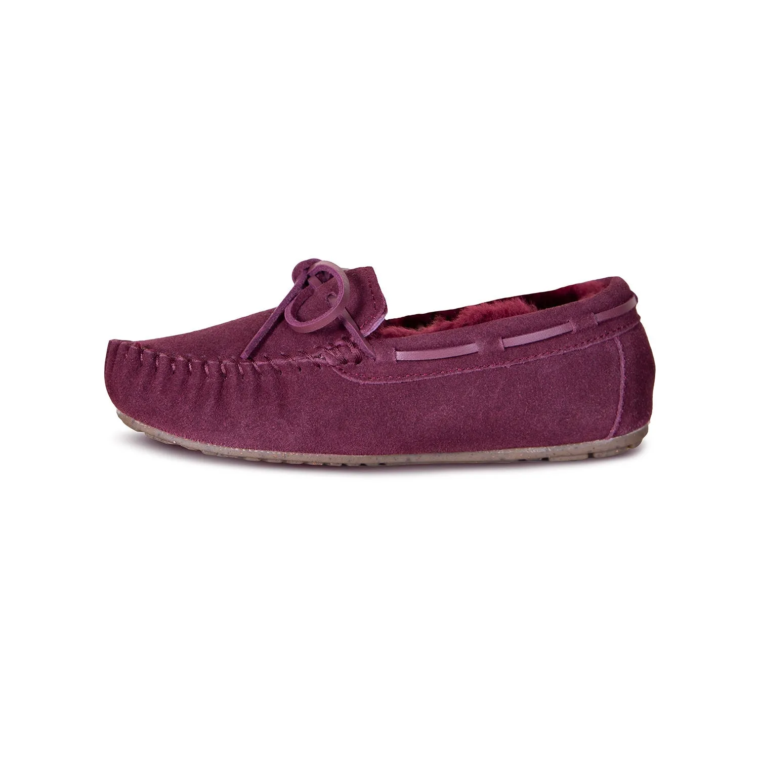 Women's Sheepskin Moccasins 2 Burgundy