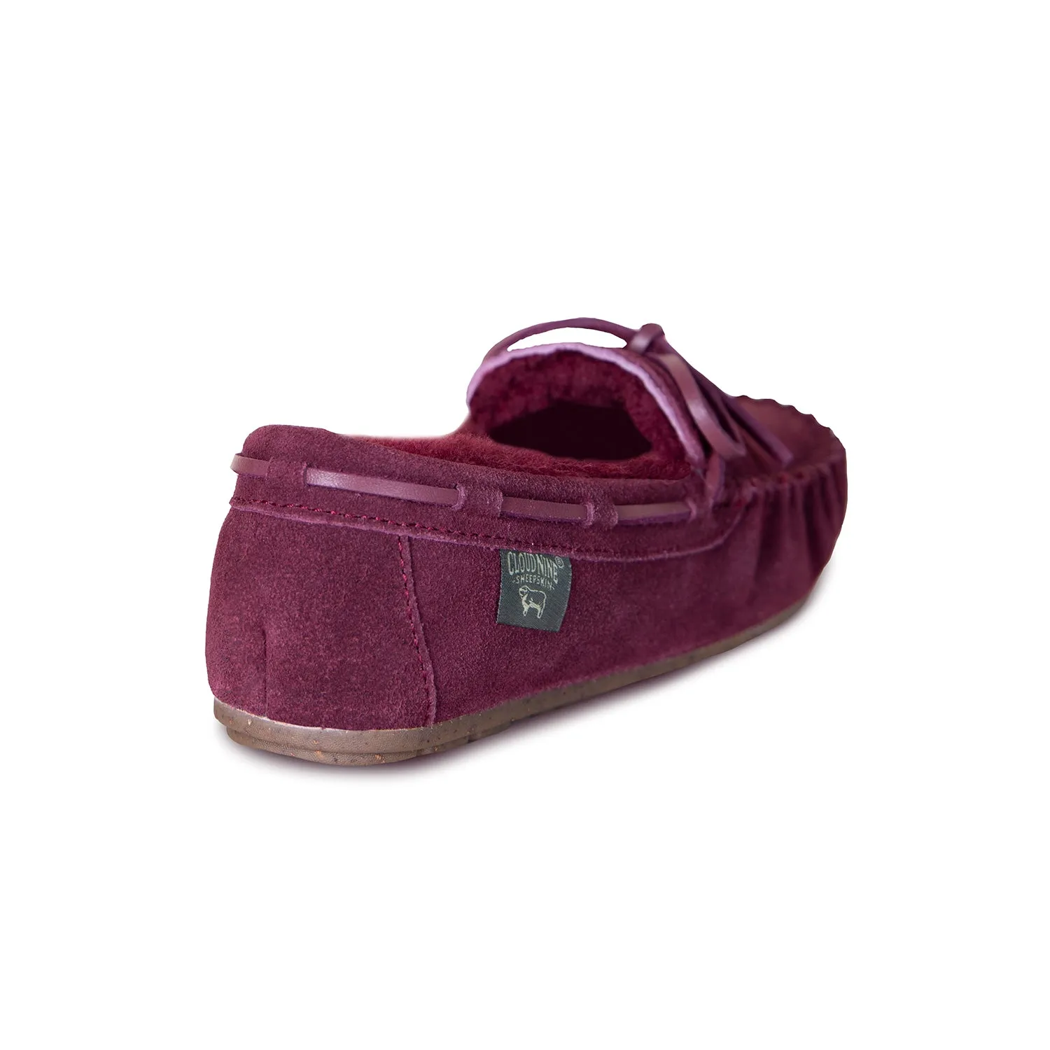 Women's Sheepskin Moccasins 2 Burgundy