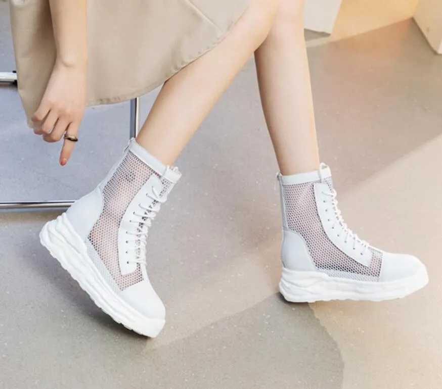 Women's Small Size Lace Mesh Thicksole Casual Shoes GS288