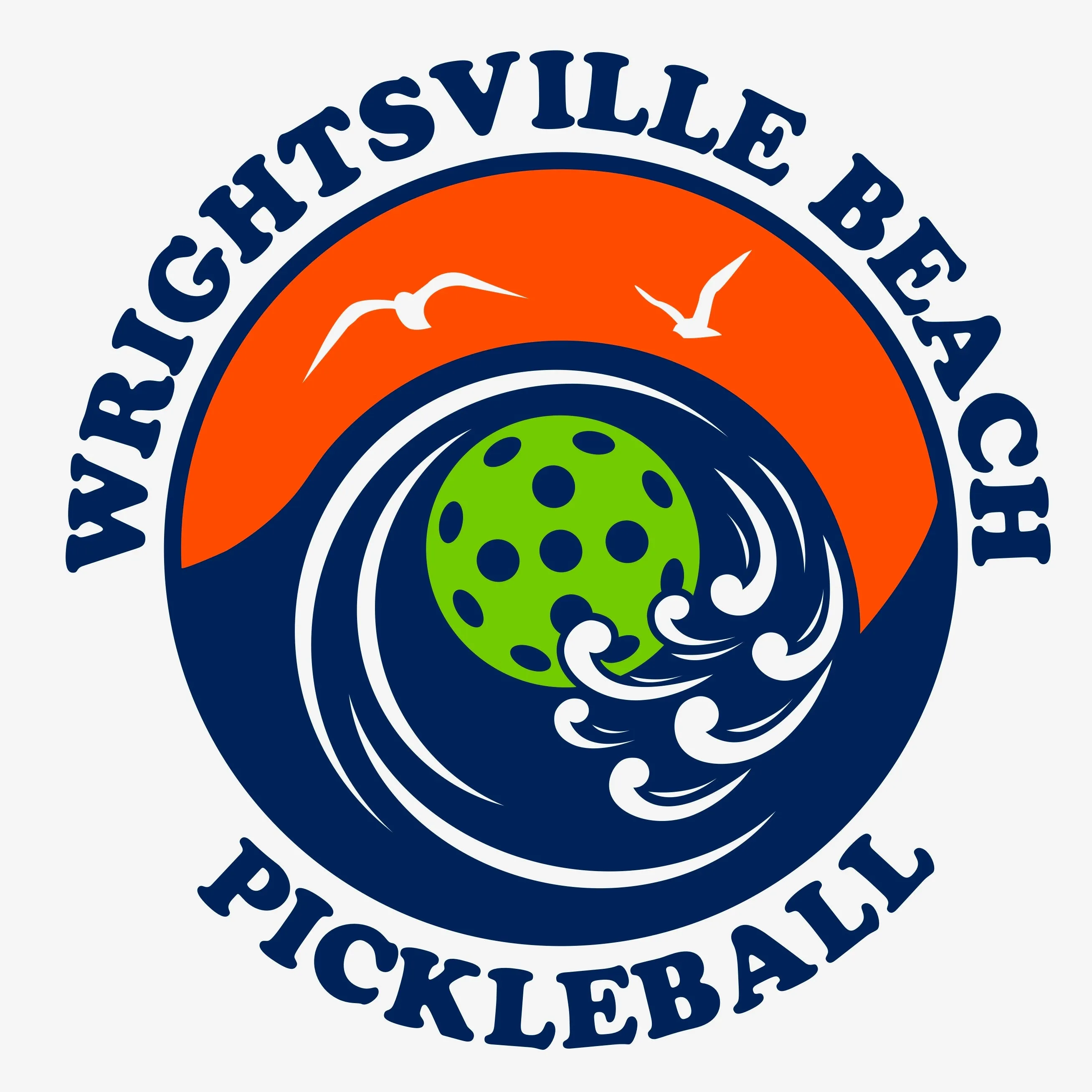 Wrightsville Beach Pickleball Men's Vintage Casual Cotton Blend T-Shirt - Front Chest Logo