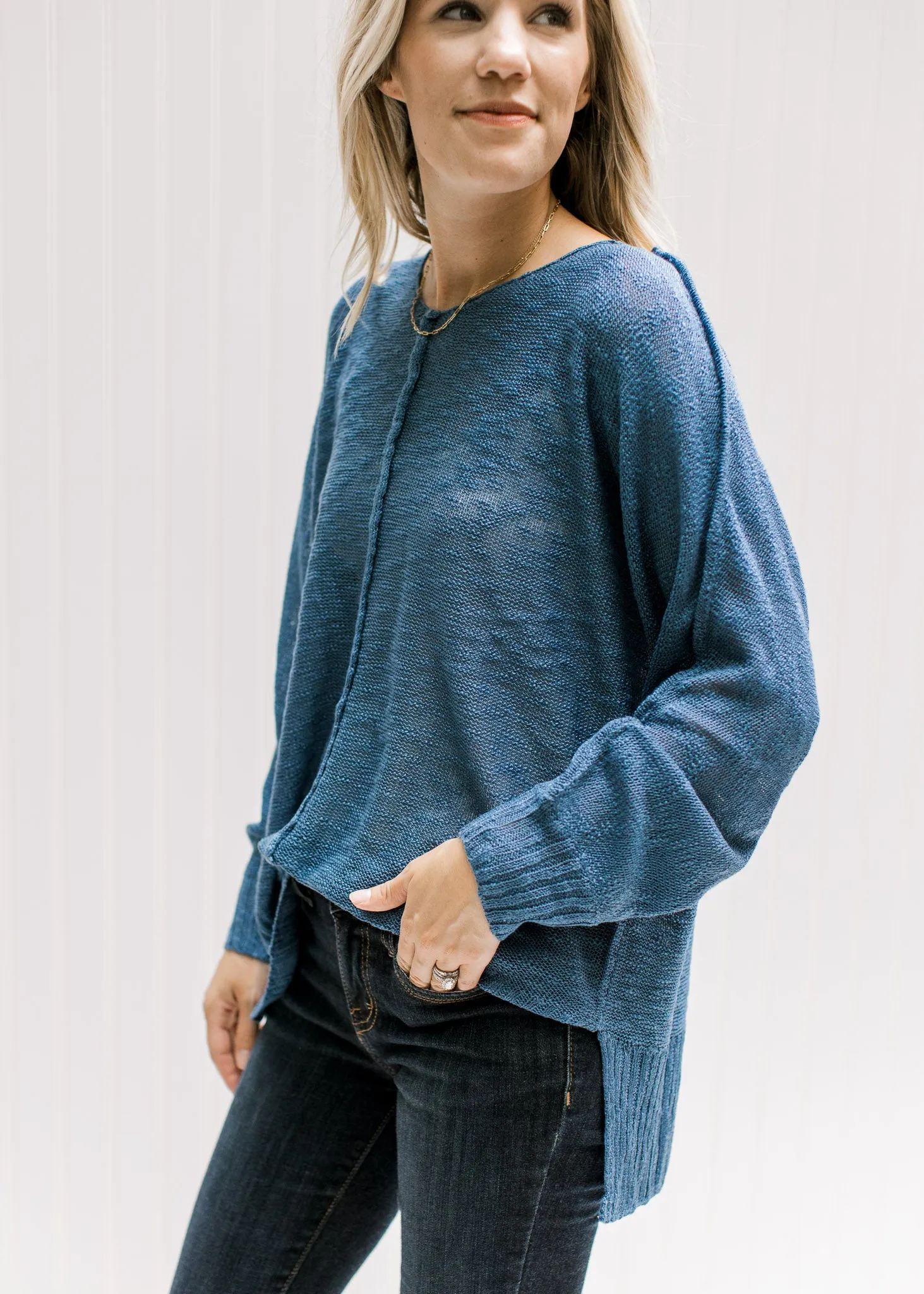 X Lightweight Blue Sweater