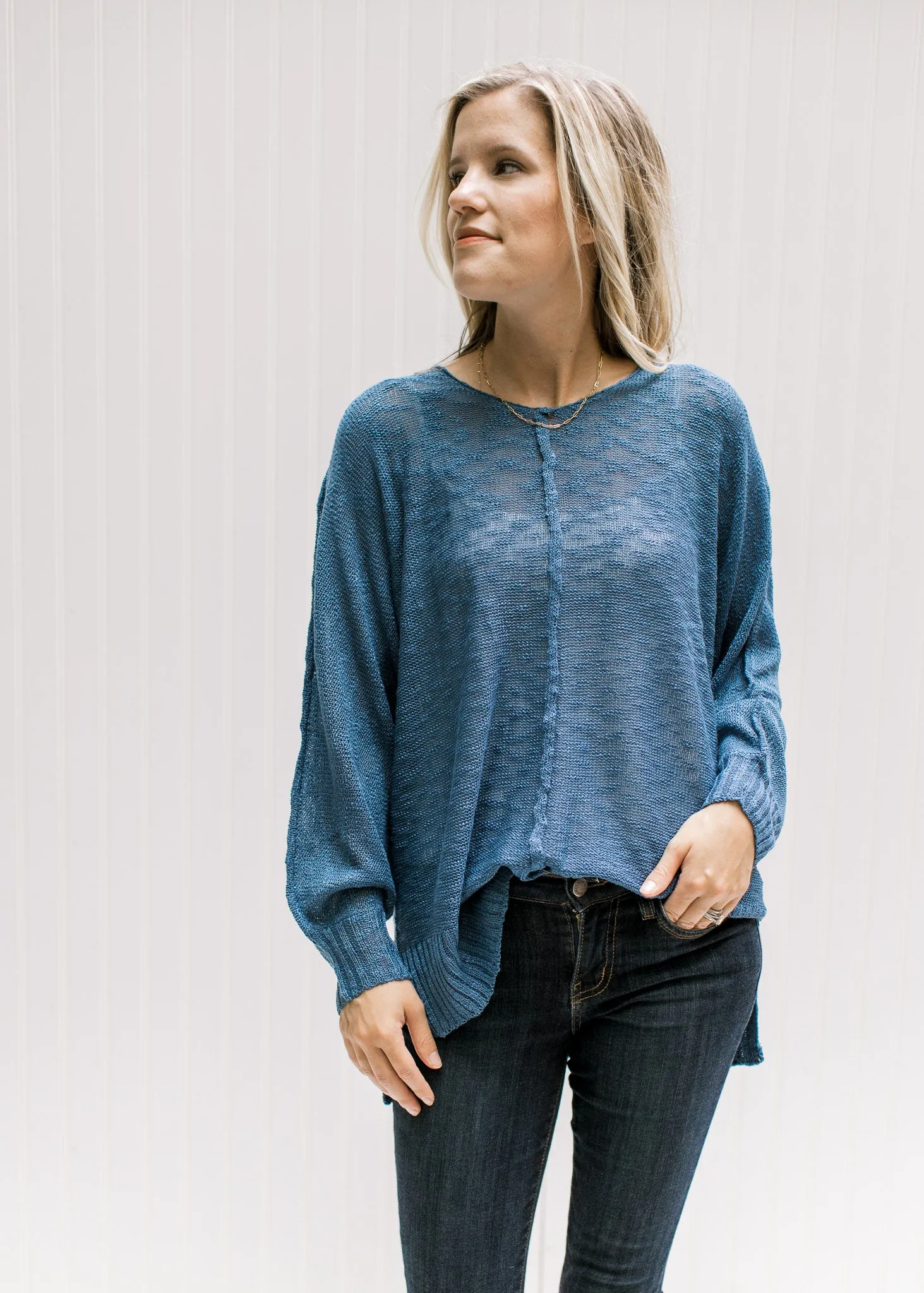 X Lightweight Blue Sweater