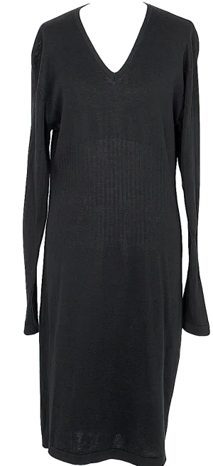 Yohji Yamamoto Japan. Y's Black V-neck Knit Dress