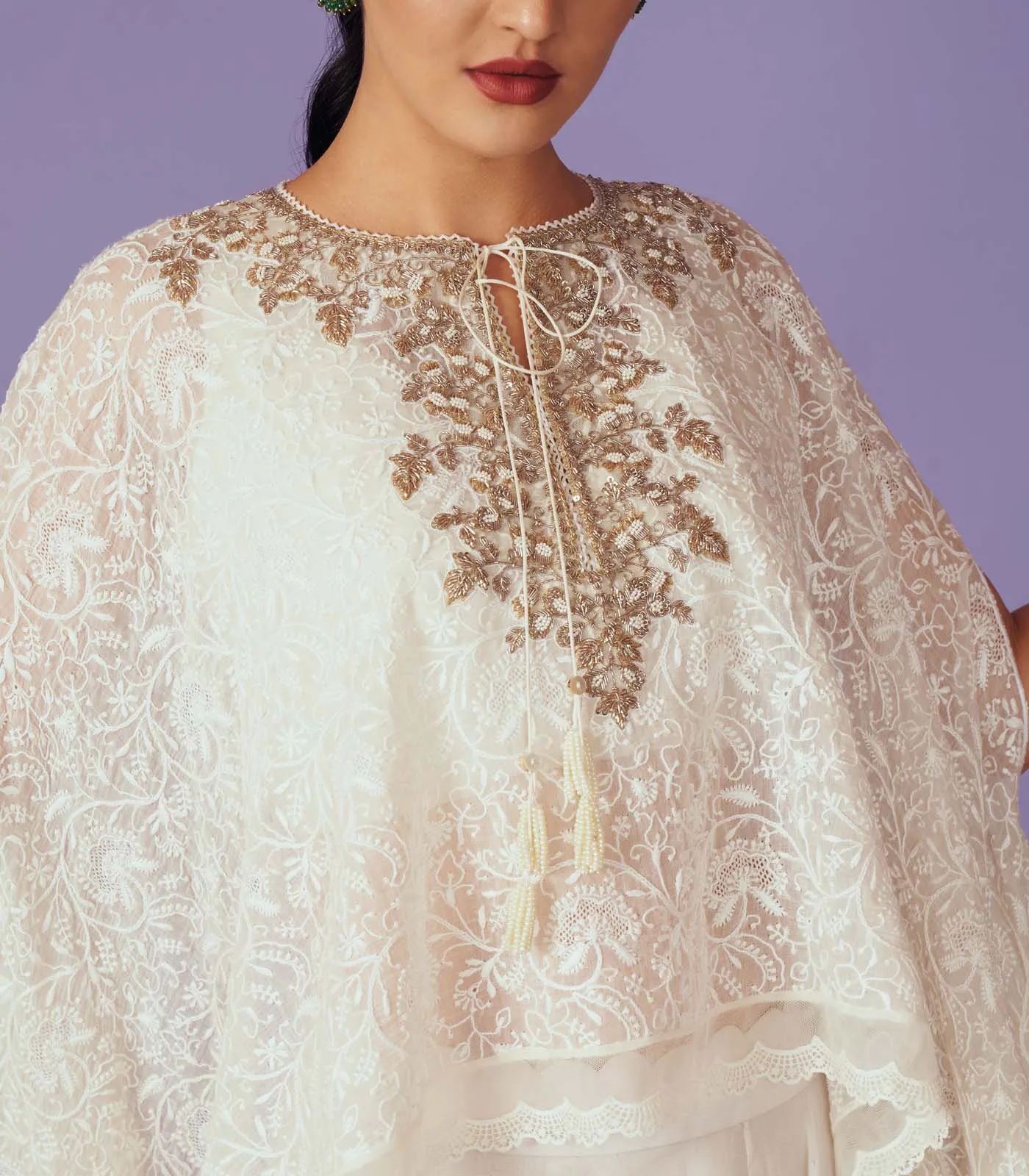 ZARDOZI YOKE CAPE SET