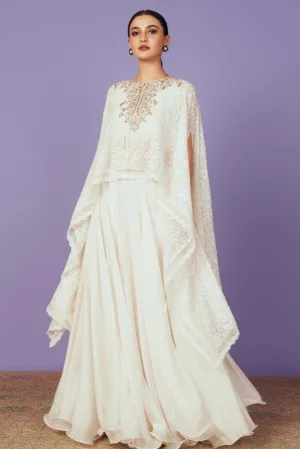ZARDOZI YOKE CAPE SET