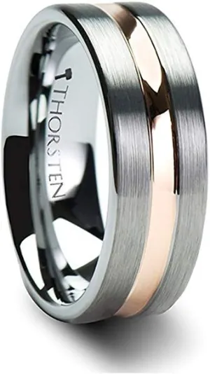 Zeus Tungsten Carbide and Rose Gold Band
